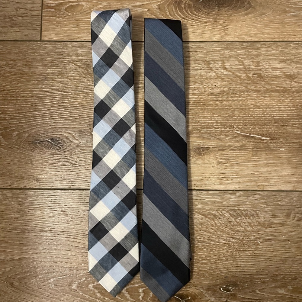 Ryan Seacrest Distinction Men's Tie Stripe Blue Lot Of 2